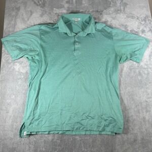 Peter Millar Golf Polo Men's XL Green Striped 100% Cotton Tennis Resortwear